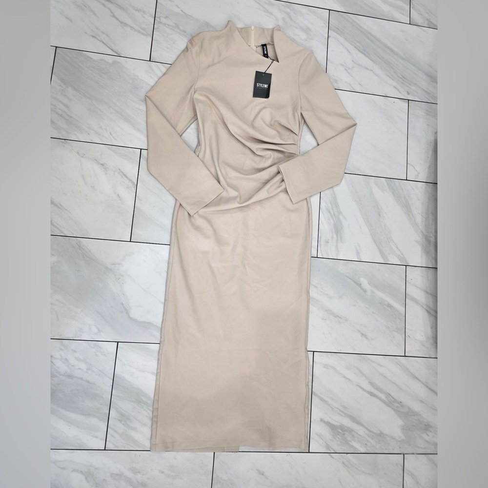 STYLEWE Cream Long Sleeve Maxi Dress
